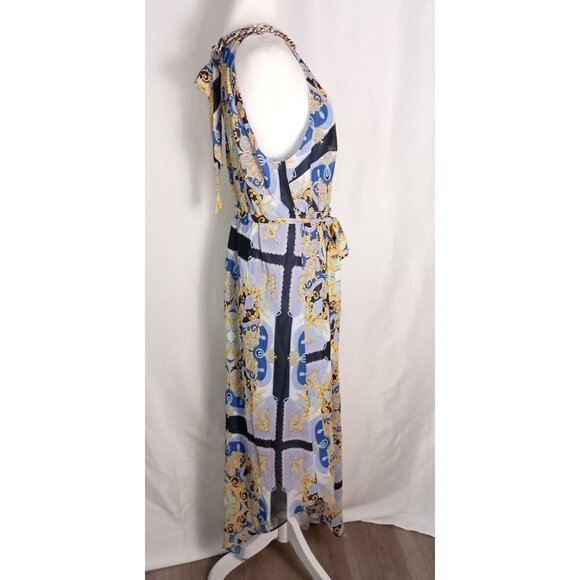 Bold Elements Cut to Curve Halter Maxi Sundress Multicolor Print Size XL - Picture 10 of 14